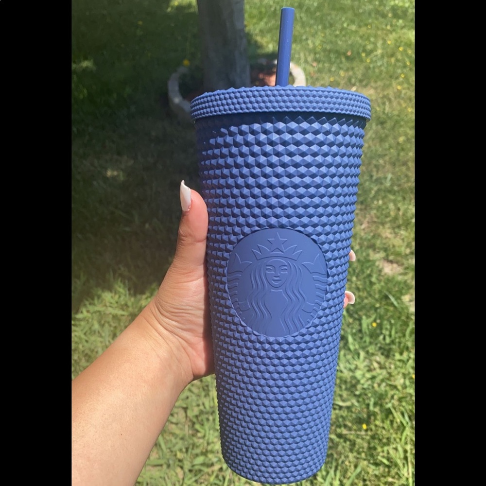 Starbucks studded navy blue tumbler